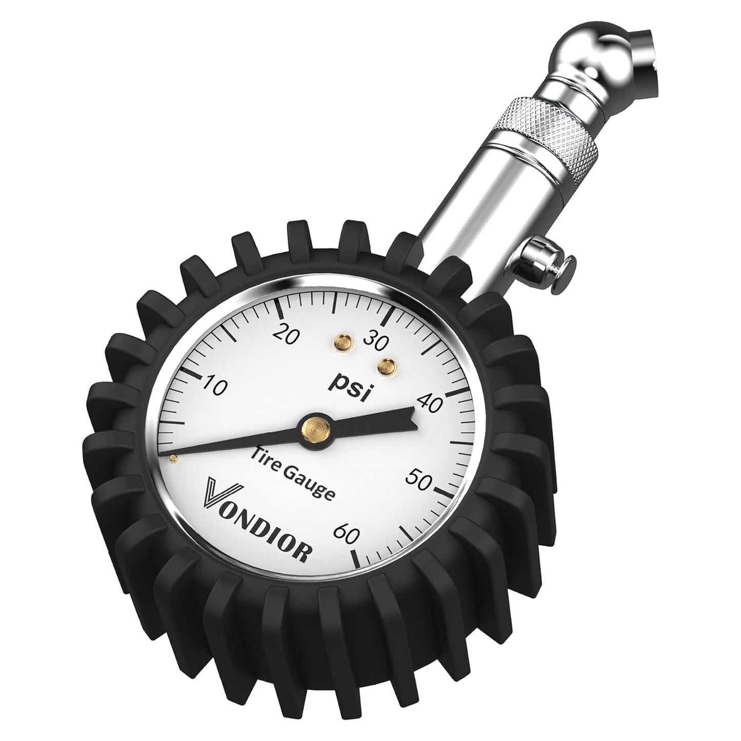 Tire Pressure Gauge - (0-60 PSI) Heavy Duty, Certified ANSI Accurate with Large 2 Inch Easy to Read Glow Dial, Low - High Air Pressure Gauge. Tire Gauge for Car and Trucks Tires by Vondior