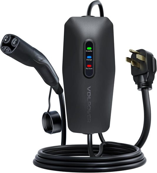 Level 2 EV Charger for Tesla 32Amp, 7KW Electric Vehicle Portable Charger with 20FT Cable, Home EV Charging Station for Tesla, 240V NEMA 14-50 Plug