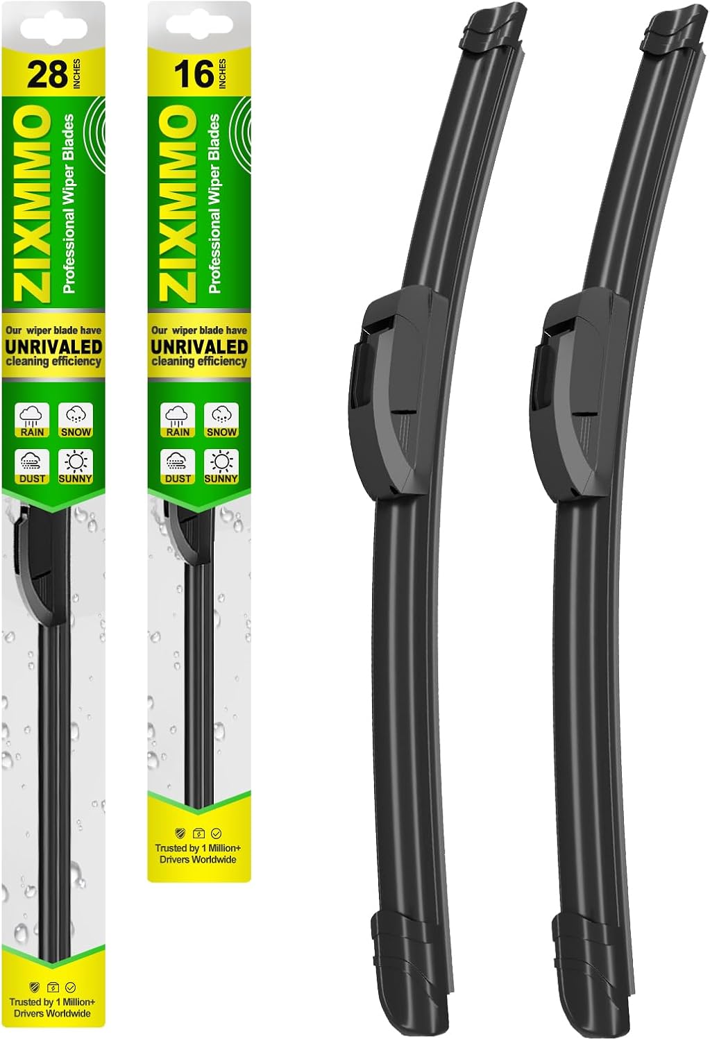 OEM Quality 28in + 16in Premium All-Season Windshield Wiper Blades for Original Equipment Replacement(Set of 2)