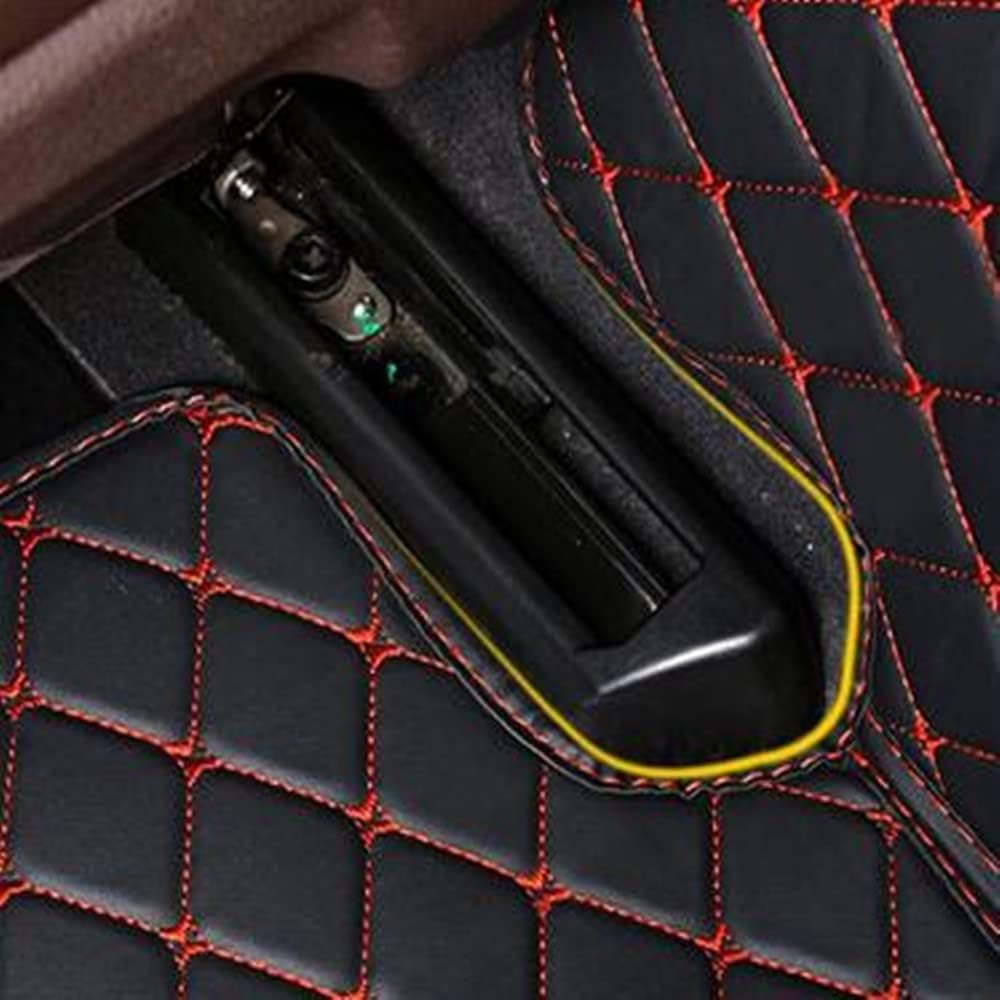 Custom All-Weather Protection Luxury Leather Floor Mats for Cars SUVs Trucks According Anti-Slip Leather Floor mats ﻿ (7,Red)