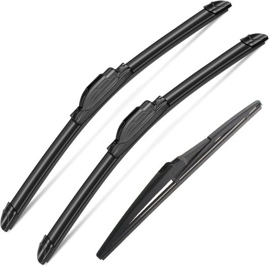 3Pcs Mazda 3 Windshield Wiper Blades for 2014 2015 2016 2017 2018 Mazda-3, Original Equipment Automotive Replacement Windshield Wiper Blades for My Car - 24"/18"/12A" (Pack of 3) J- HOOK
