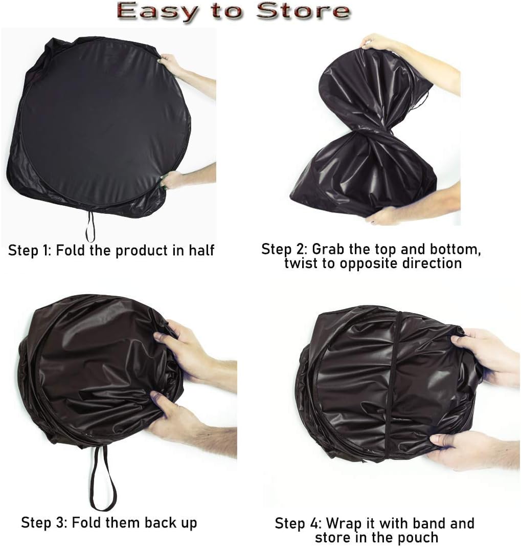 Gven Windshield Sun Shade Car Sun Shade 2025 Pink Car Accessories for Women Shades for Front Window Girly Windshield Cover Sunshades for Summer Heat Portection(Red, L)