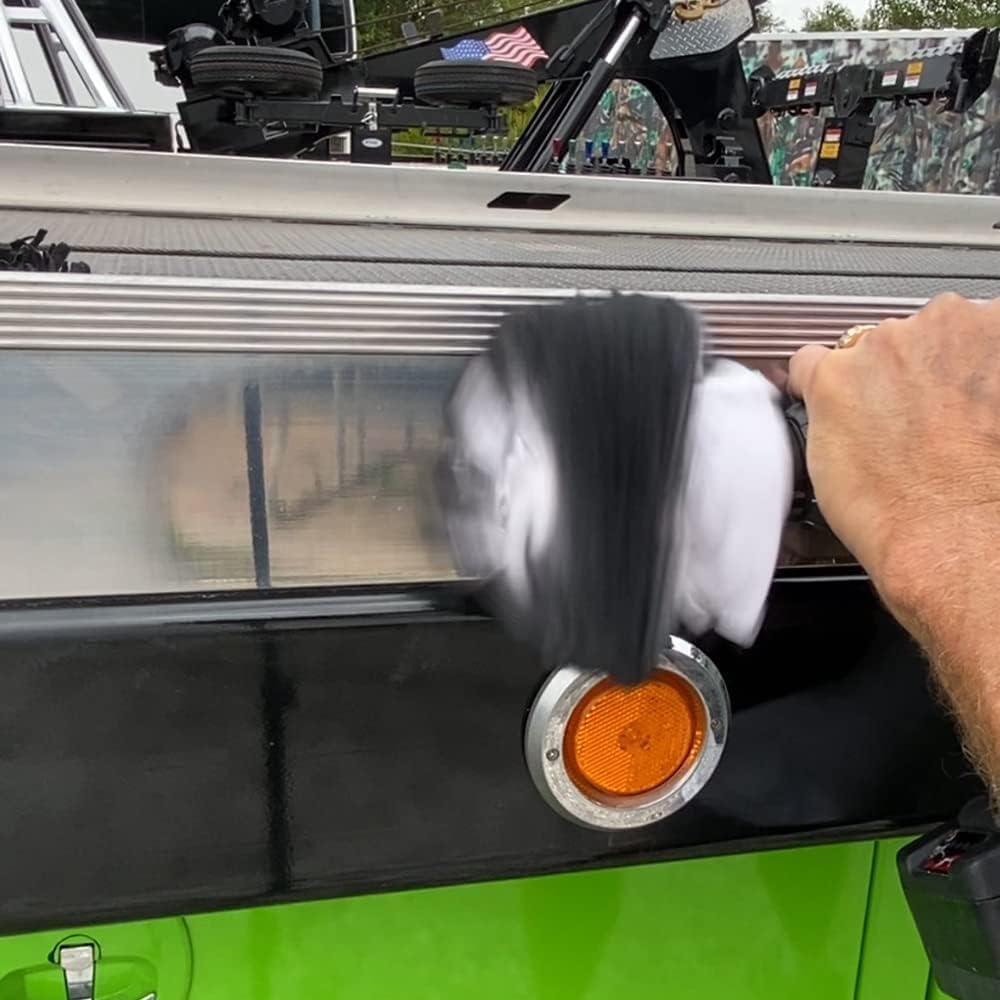 Flitz Buff Ball w/ 1.76oz Metal Polish Paste - 5in Drill Buffer Polisher Attachment for Any 3/8in Drill - Self-Cooling, Washable Polishing Ball to Buff, Shine, & Protect All Metals, Plastics (1 Pack)