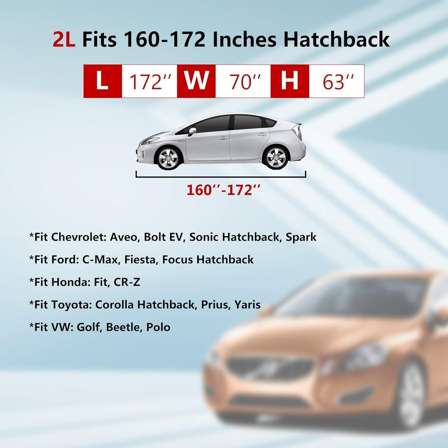 Car Cover Waterproof All Weather for Automobiles, Snowproof UV Protection Windproof Outdoor Full car Cover for All Weather Indoor Outdoor，Universal Fit for Sedan (Length 160-210 inches)