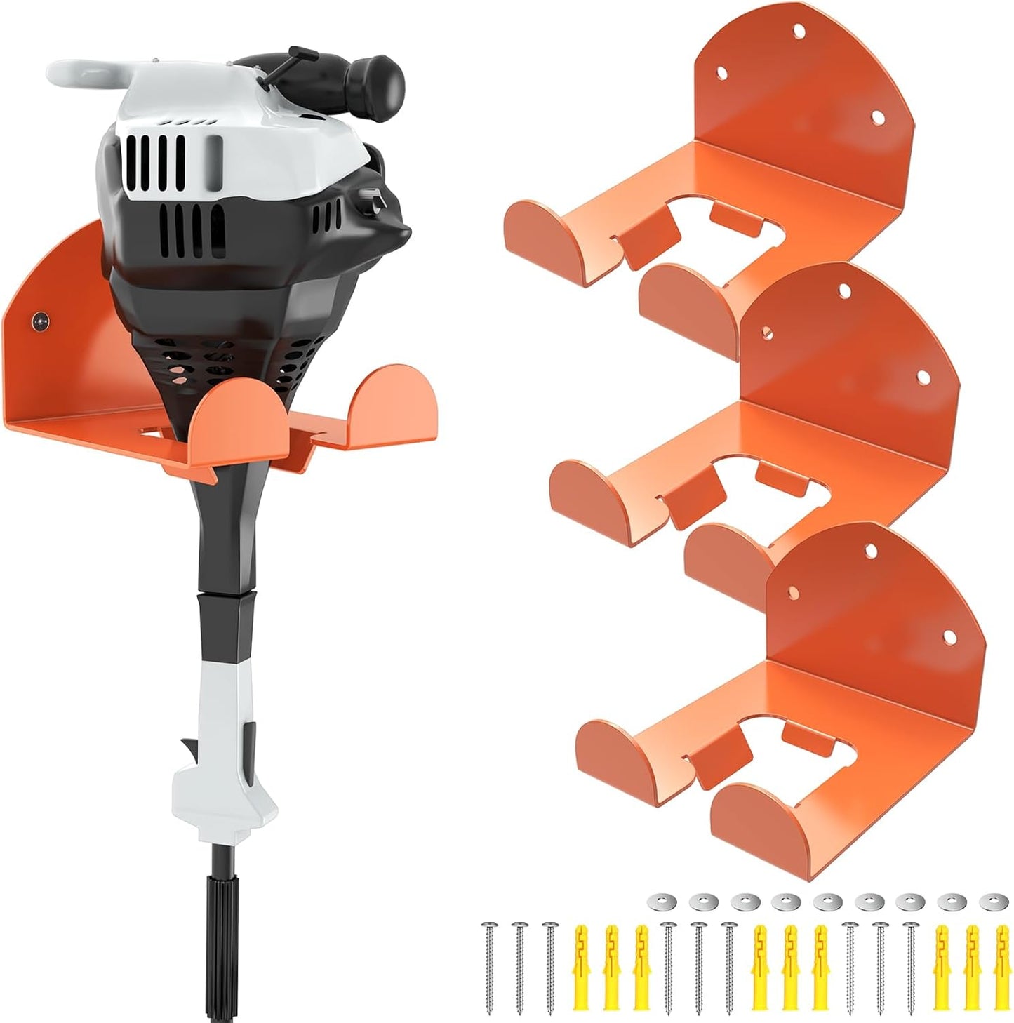 Trimmer Rack Wall Mount Heavy Duty Weedeater Hanger for Garage Wall Bracket Garage Organizer Weed Eater Hanger for Grass Trimmer, Garden Tools 3 Pack