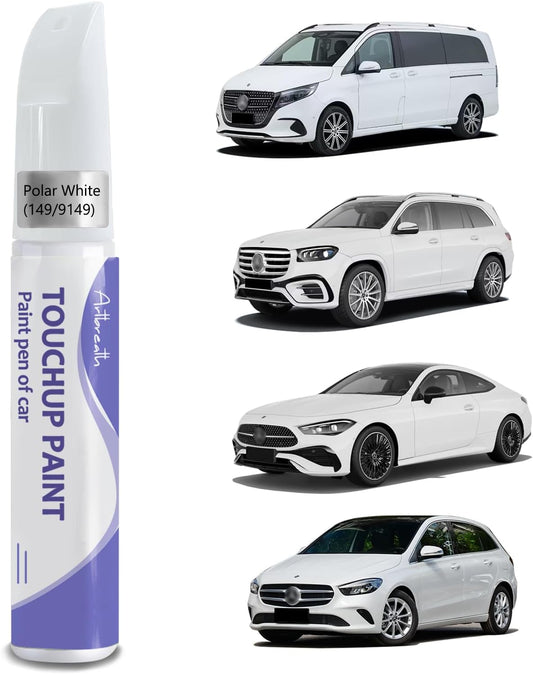 Touch Up Paint for Mercedes Benz Polar White (149/9149)-Exact Match–Chips and Nicks TouchUp Paint Pen Scratch Repair Car Accessories Car Paint Pen for Erase Car Scratches
