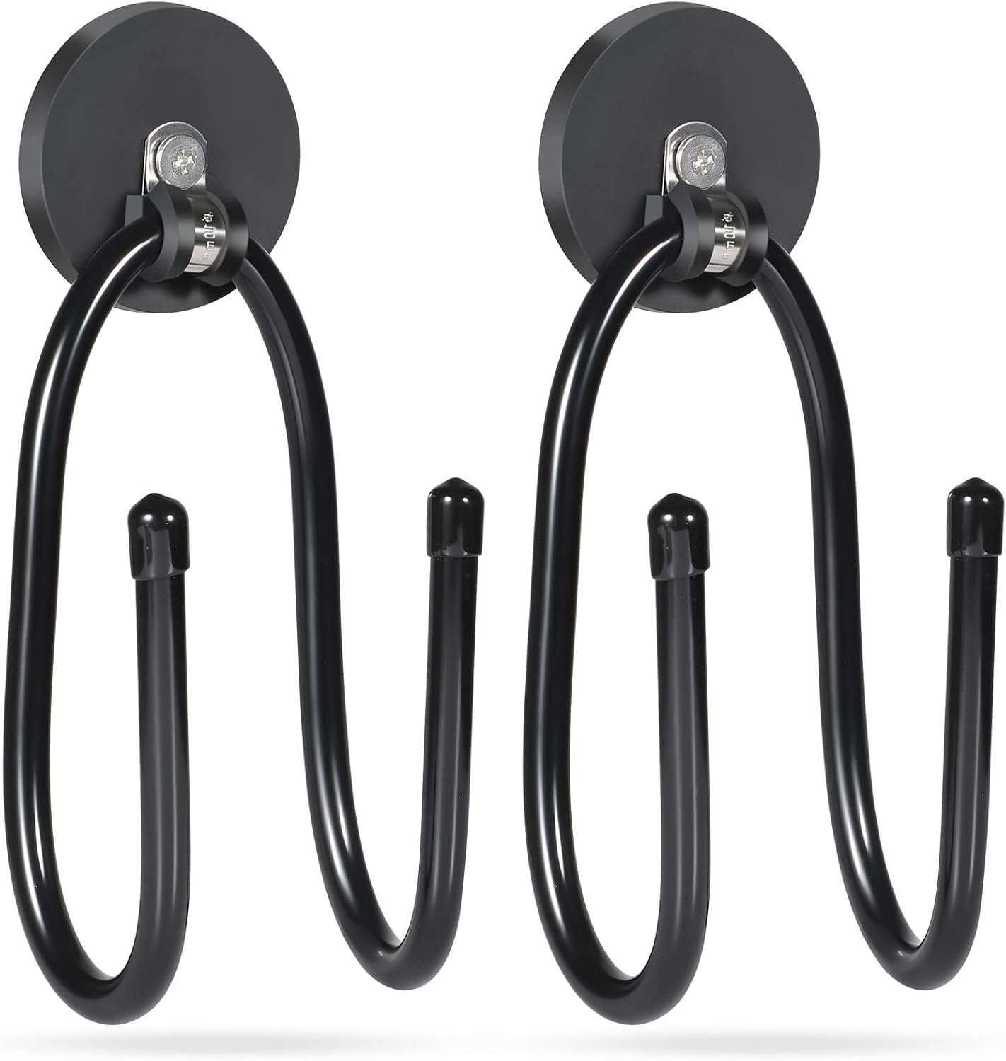 Strong Magnetic Hooks,Heavy Duty Storage Straps Tool Organizer for Extension Cords, Hoses, Cables, Ropes, Drills,Wall Mount for RV and Garage (2 PCS 50 Pounds) (Storage Hook)