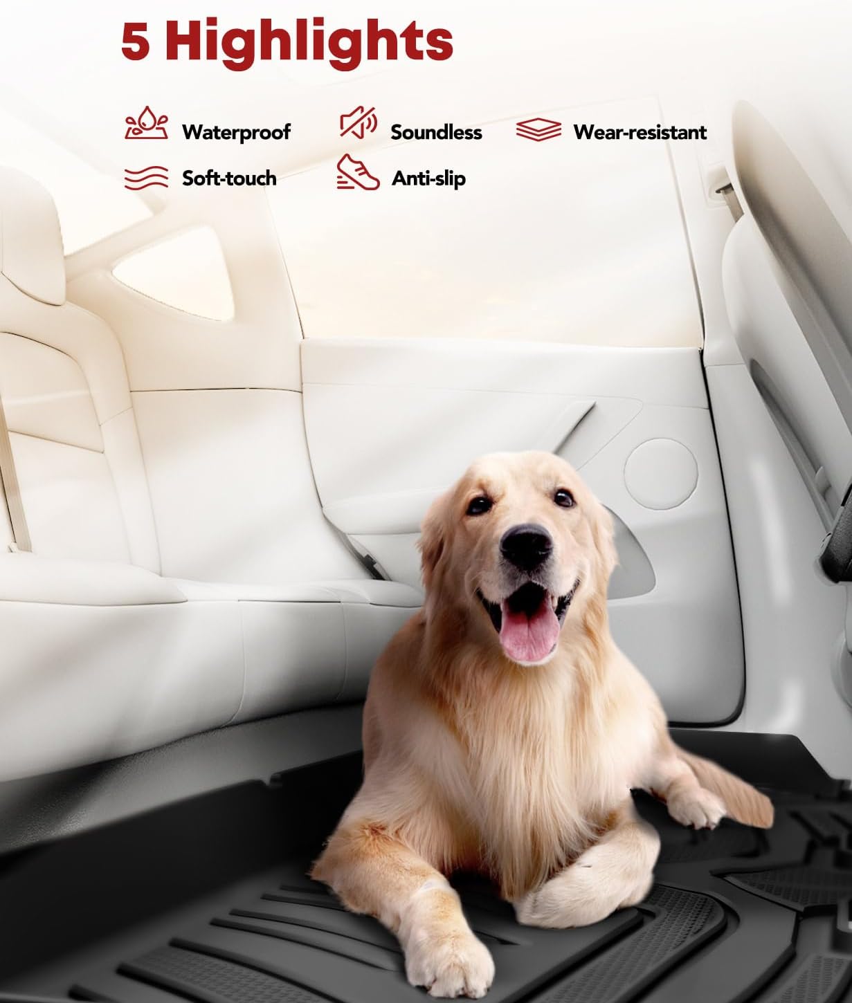 YHTAUTO Floor Mats Fit 2015-2024 Ford F-150 SuperCrew Cab Not Fit Rear Seat w/Under-Seat Fold Flat Storage, TPE All Weather Floor Liner Odorless Custom Fit Car Mats, 1st 2nd Row F-150 Accessories