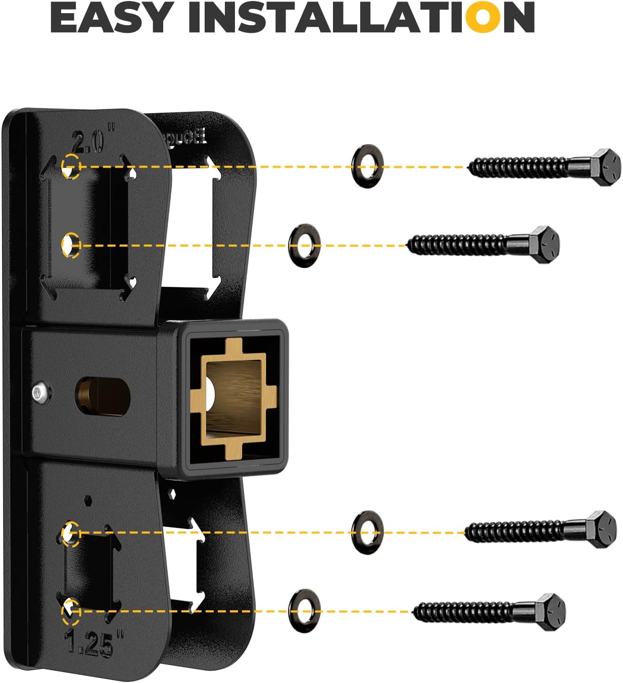 BougeRV Hitch Wall Mount, Adjustable 1.25"/2" Receiver, Heavy Duty 300LBS Bike Cargo Rack Storage, Hanging Garage Organizer, Trailer Hitch Receiver for Hitch Bicycle Ski Rack Storage Organizer