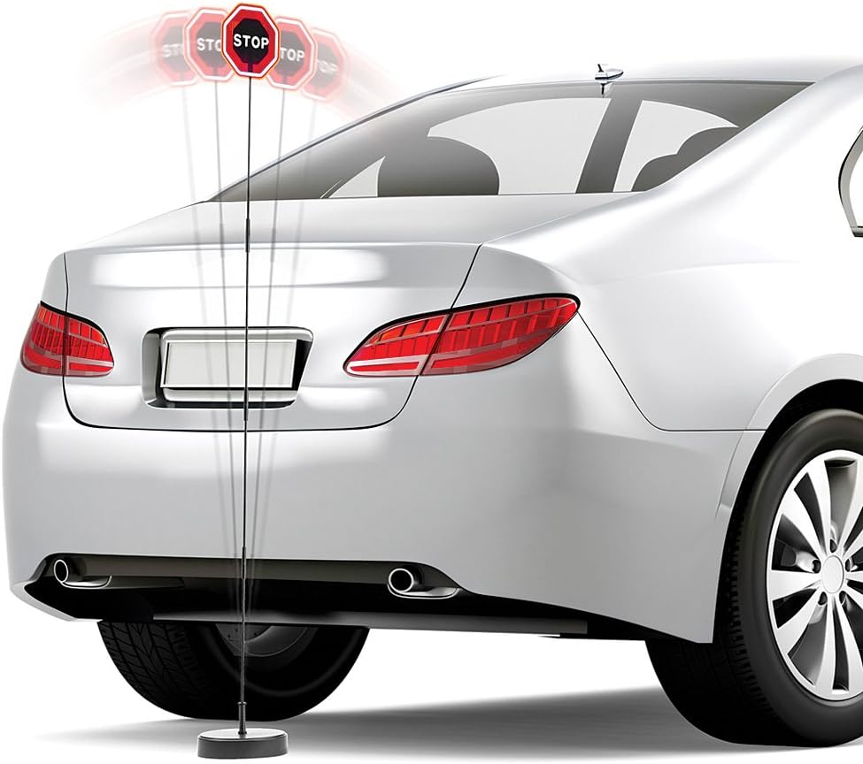 Usa Inc (Set of 2) Smart Parking LED Garage Flashing Warning Stop Sign - Bumper Sensor,Red