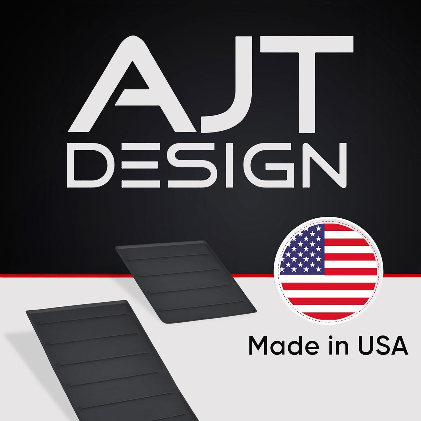 AJT DESIGN Center Console Tray Liner for Toyota Tundra (2022+) & Sequoia (2023+) | Non-Slip Mat & Anti-Rattle Center Console Organizer Tray - 2 Piece | Easy Installation-Made in USA