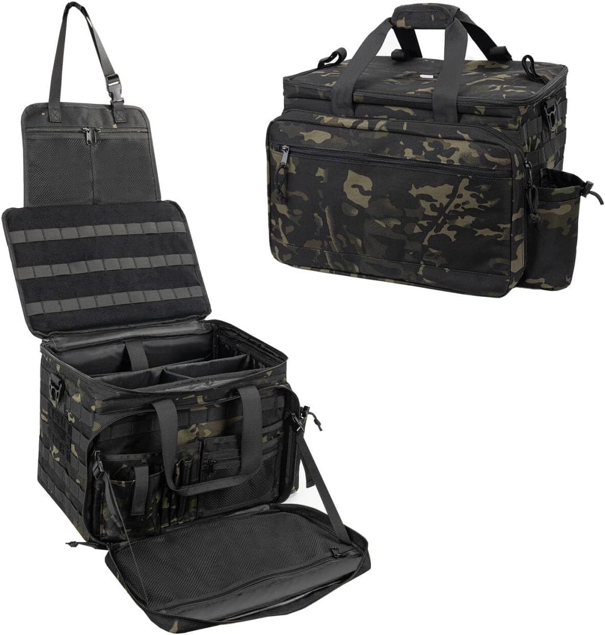Patrol Bag Law Enforcement, Police Gear Car Front Seat Vehicle Organizer Bags with MOLLE System (Camo)