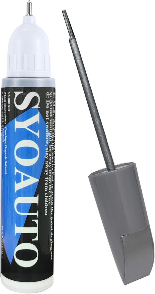 SYOAUTO Silver Touch Up Paint for Cars, Auto Touch Up Paint Silver Scratch Repair Automotive Silver Car Paint Pen 2 in 1 Car Touch Up Paint 0.4 oz