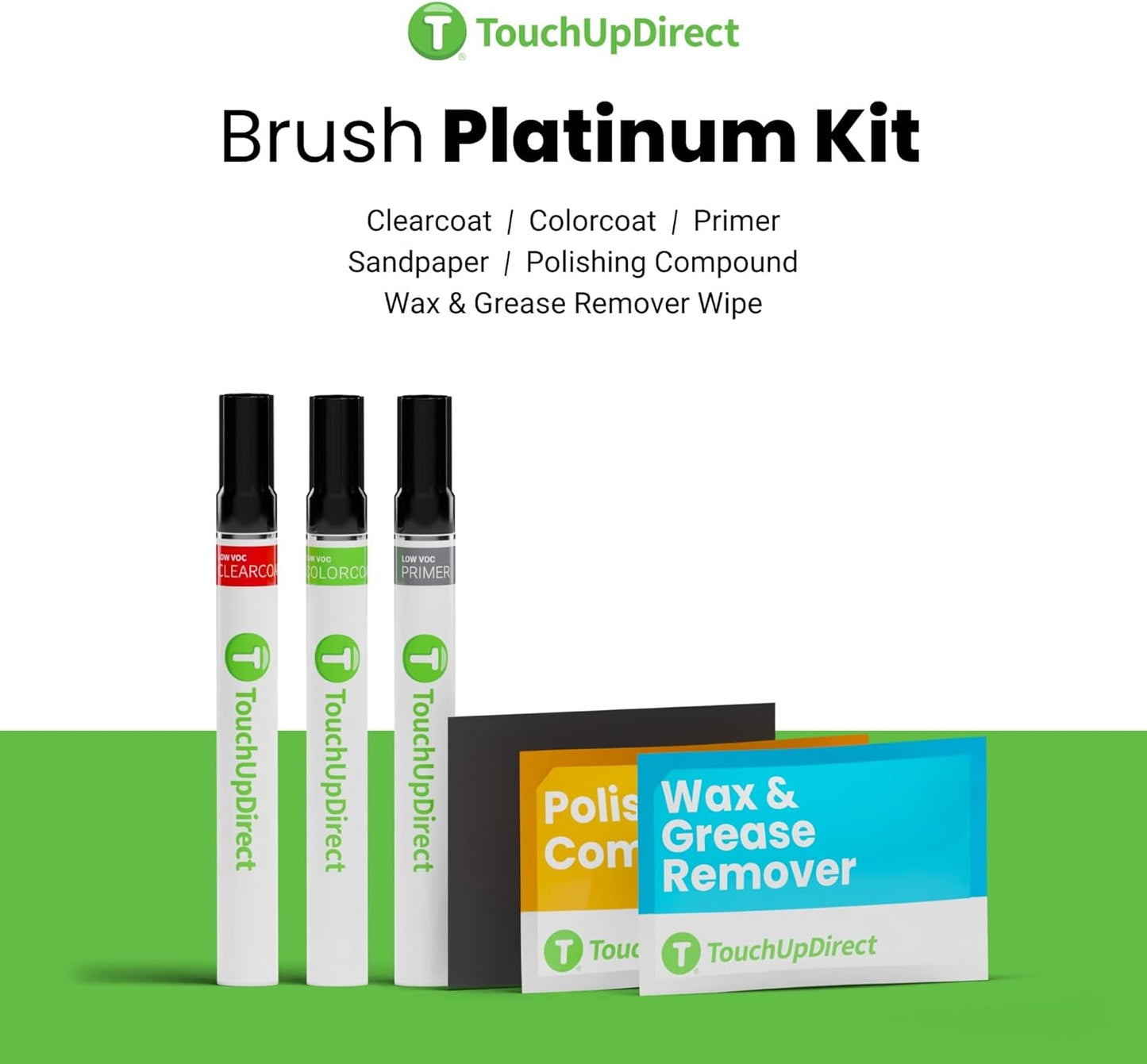 TouchUpDirect 040 Super White Compatible with Toyota Exact Match Touch Up Paint Brush - Platinum Kit