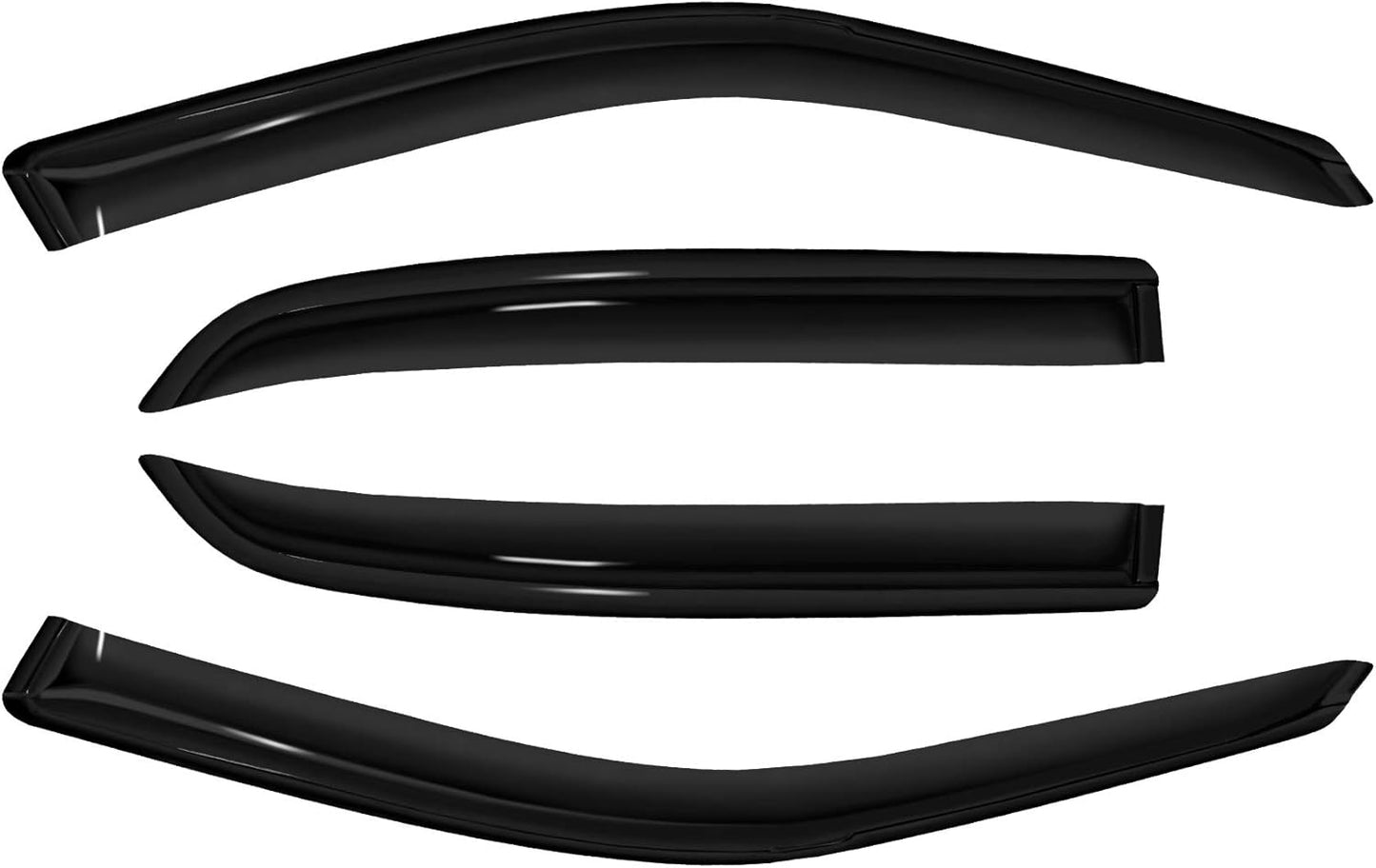 4pc Sun Rain Guards Window Visor Wind Deflector Compatible with 02-08 Ford Crown Victoria Smoke 94054