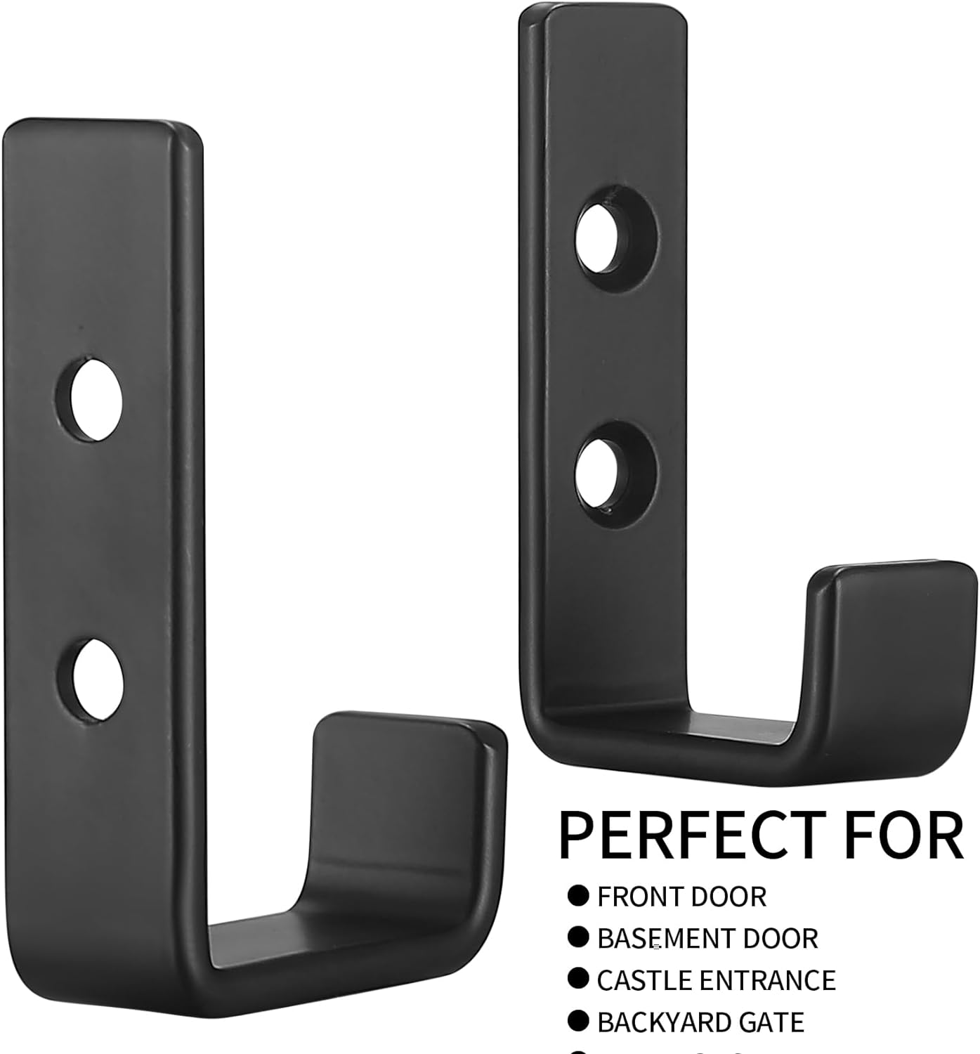 Heavy Duty Garage Hooks for Hanging, 2pcs Black Garage Storage Wall Mount J Hook Heavy Duty, J Utility Hooks for Extension Cord Tool Cable, Clothes, Keys Hook (2Pcs)