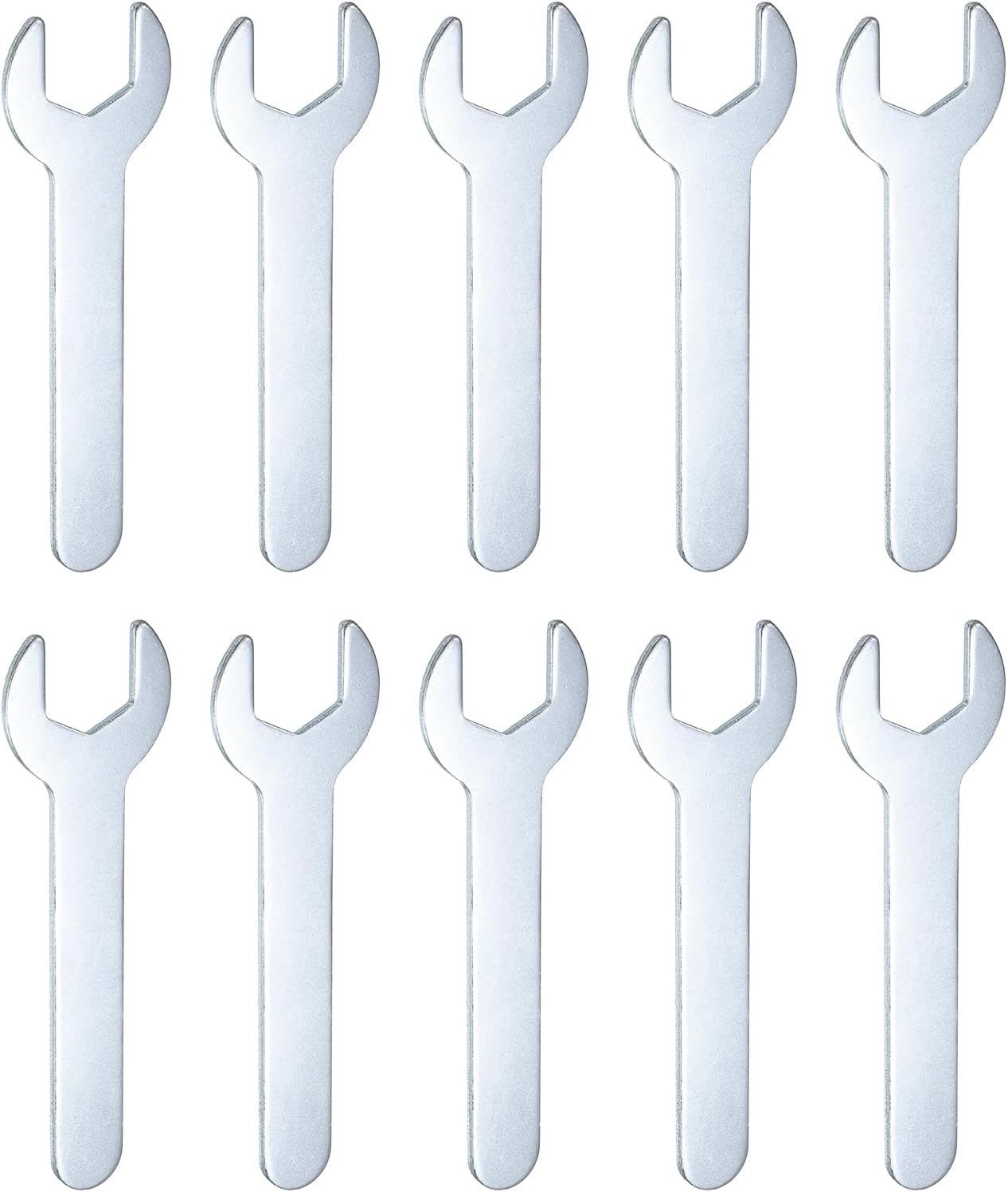 HARFINGTON 10pcs Small Wrench 16x95x2mm Metric U-Shaped Single Open Ended Spanner Super Thin Flat Head Galvanizing Wrench for Automotive Repair Furniture Assembly