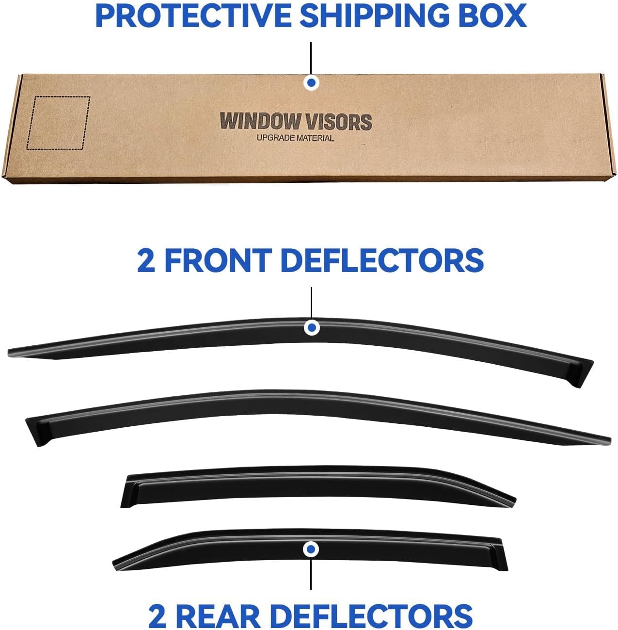 Window Visors Rain Guards for 2018-2024 Toyota Camry, Out-Channel Window Vent Wind Deflectors Visors Shades for Camry 18-24