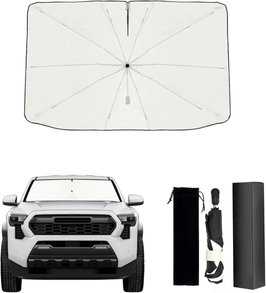 Umbrella Sunshade for Toyota Tacoma Accessories 2024 2025, for 4Runner 2025, Foldable Windshield Cover Sun Shade Umbrella Visor with UV Block Windshield (for Tacoma 2024-2025