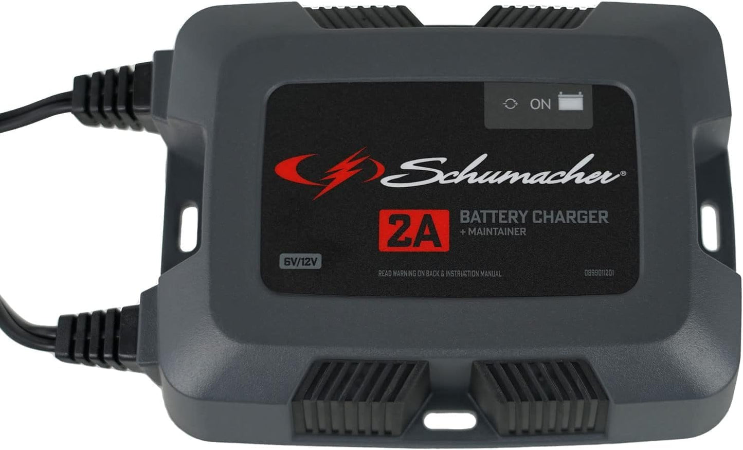 Schumacher Electric Fully Automatic 2A 6V / 12V Battery Charger & Maintainer - Multi-Stage Smart Charging with Quick-Connect Clamps - Car Battery Charger for Motorcycles, Lawn Mowers & More - SC1588