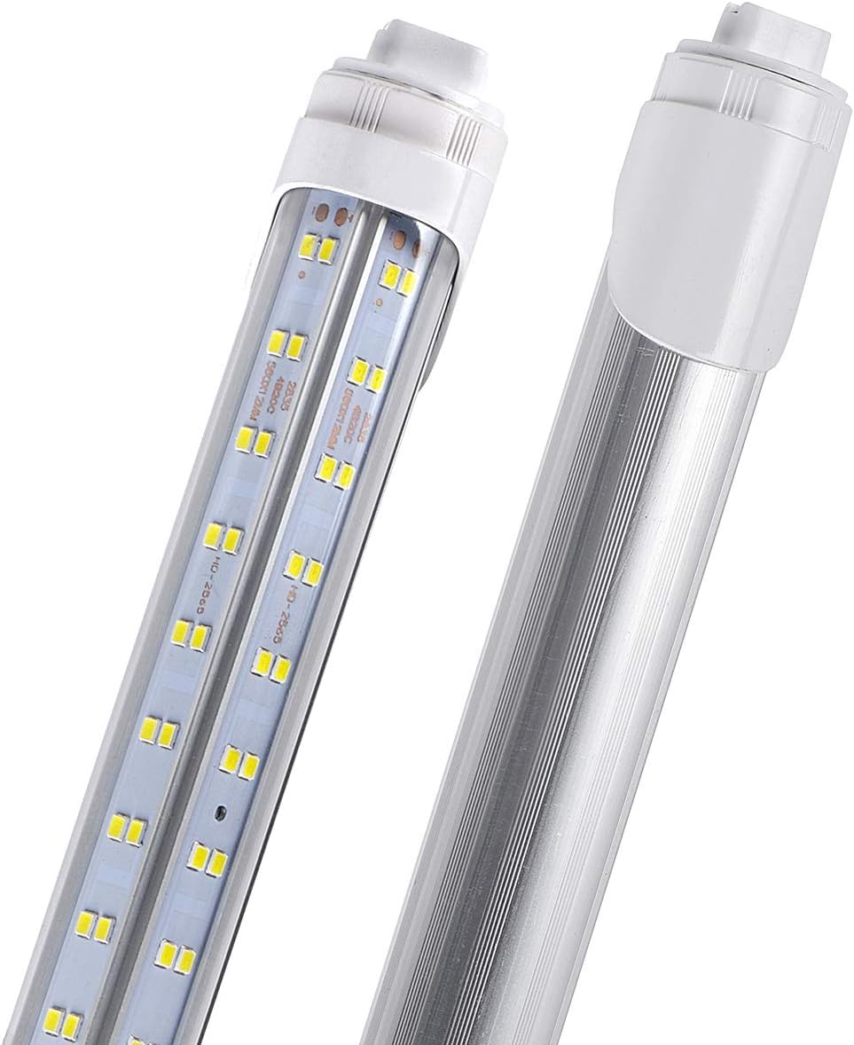 10 Pcs,8ft R17D LED Tube Light, F96 t12 HO 8 Foot Led Bulbs, 96'' 8ft led Shop Light to Replace T8 T12 Fluorescent Light Bulbs, 100-277V Input, 19000LM, Daylight 5000K, Clear Lens (10pcs 5000k)
