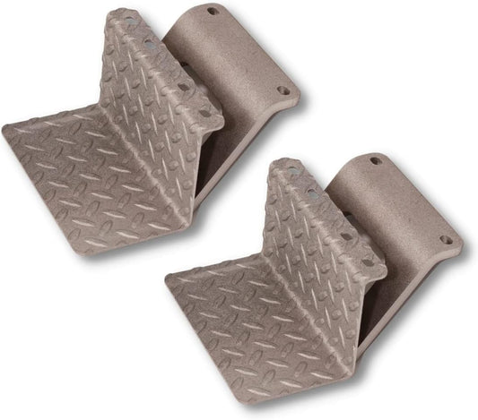 CJ5 Side Steps Compatible with Jeep © CJ Vehicles (Pair) - Solid Steel Construction - Metal Diamond Treadplate Traction Design - Universal Fitment on Classic CJ-5 (Solid)