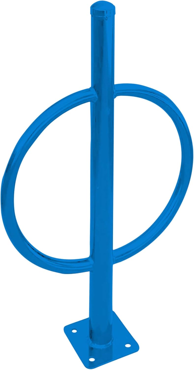 Sandbaggy Post and Ring Bike Rack - Commercial Bike Racks - Galvanized Steel - Anti-Theft Design - In Ground, Apartments, Sidewalks, Industrial (Blue, 1)