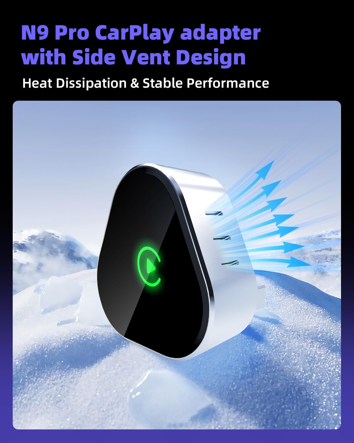 Wireless CarPlay Adapter for iPhone, Mini USB Design Apple CarPlay Adapter Audi/BMW/Benz Cars Converts Wired to Wireless Car Play Plug-and-Play, Compatible with OEM Wired CarPlay Vehicles & iOS 10+