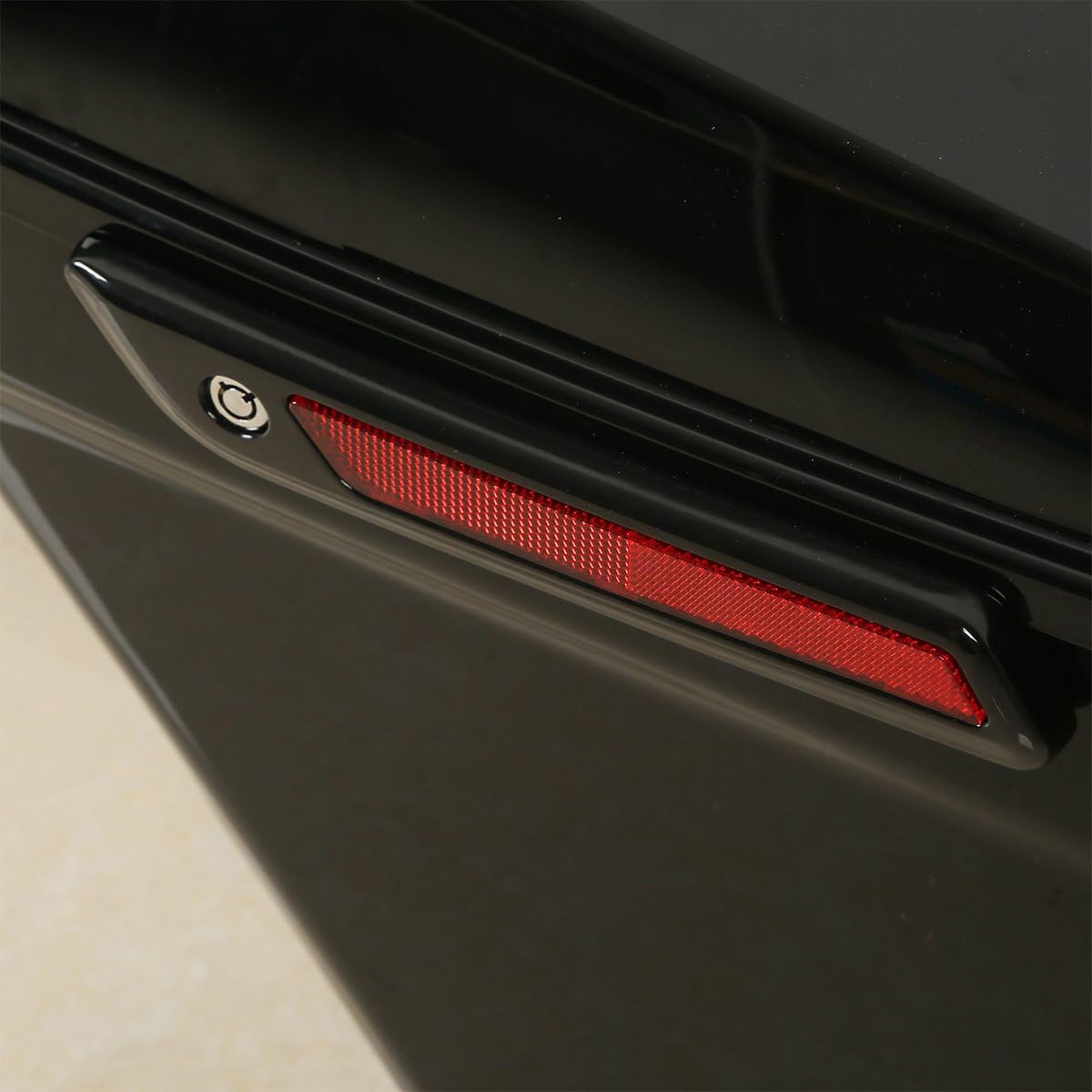 XFMT Vivid Black 5" Stretched Extended Saddlebags Hard Saddle Bags W/Chrome Latches & Conversion Bracket For Harley Softail Heritage Deluxe 1984-2017