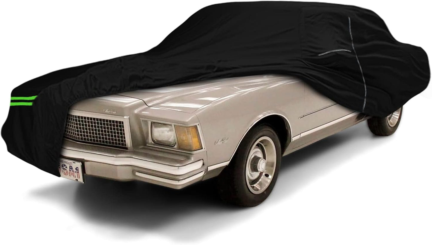 Waterproof Car Cover Compatible with Chevrolet Monte Carlo LS/SS 1978-1988, 210T All Weather Classic Car Covers with Zipper Door & Lock for Snow Rain Protection