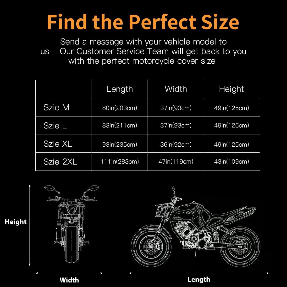 Motorcycle Cover, Coverado Motorcycle Covers Waterproof Outdoor Storage with Lockholes and Night Reflector, All Weather Waterproof Sun Protection Outdoor Scooter Cover Universal Fit Up to 93" Motors