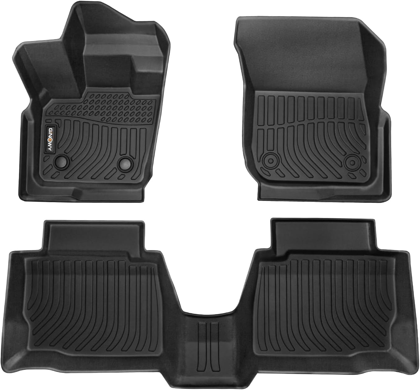 GINOWY-Floor Mats for Ford Fusion & MKZ 2017-2020, TPE All Weather Protection Fusion Car Floor Mats, Custom Anti-Slip Rubber Floor Liners for Lincoln MKZ Car Accessories Black