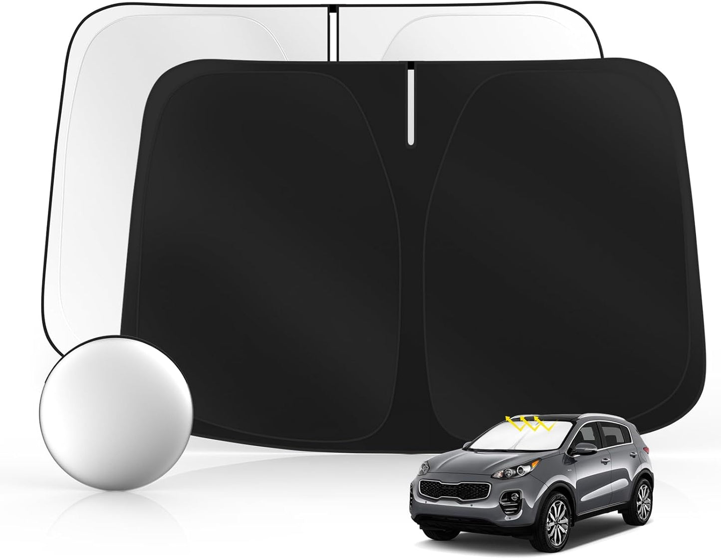 Windshield Sun Shade for Kia Sportage 2018-2022 Foldable Sunshade Custom Fit Front Window Car Interior Accessories Protector Blocks UV Rays