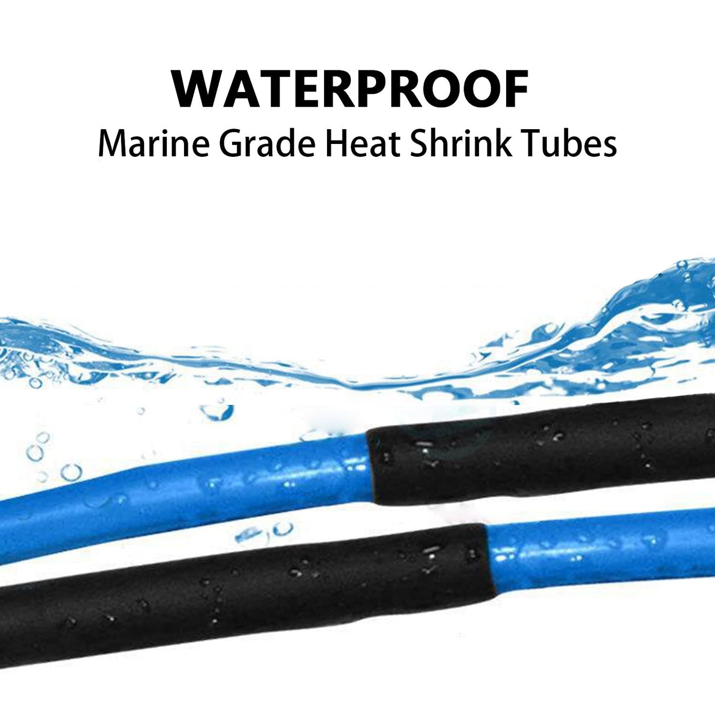 3:1 Ratio Heat Shrink Tubing Roll Adhesive Lined Industrial Marine Grade Dual Wall Heat Shrink Tube Waterproof and Sealed Black (5/8 inches(15.4 mm), 30 Feet)