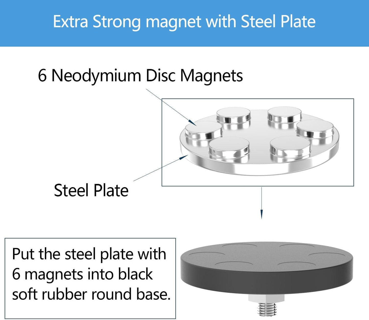 Garage Magnet Hooks, Heavy Duty Magnetic Hooks Tool Hangers for Garage Workshop Magnetic Metal Wall Hook Hangers with Anti-Slip Coating for Ladders, Garden Tools, Bulky Items (4 Pack)
