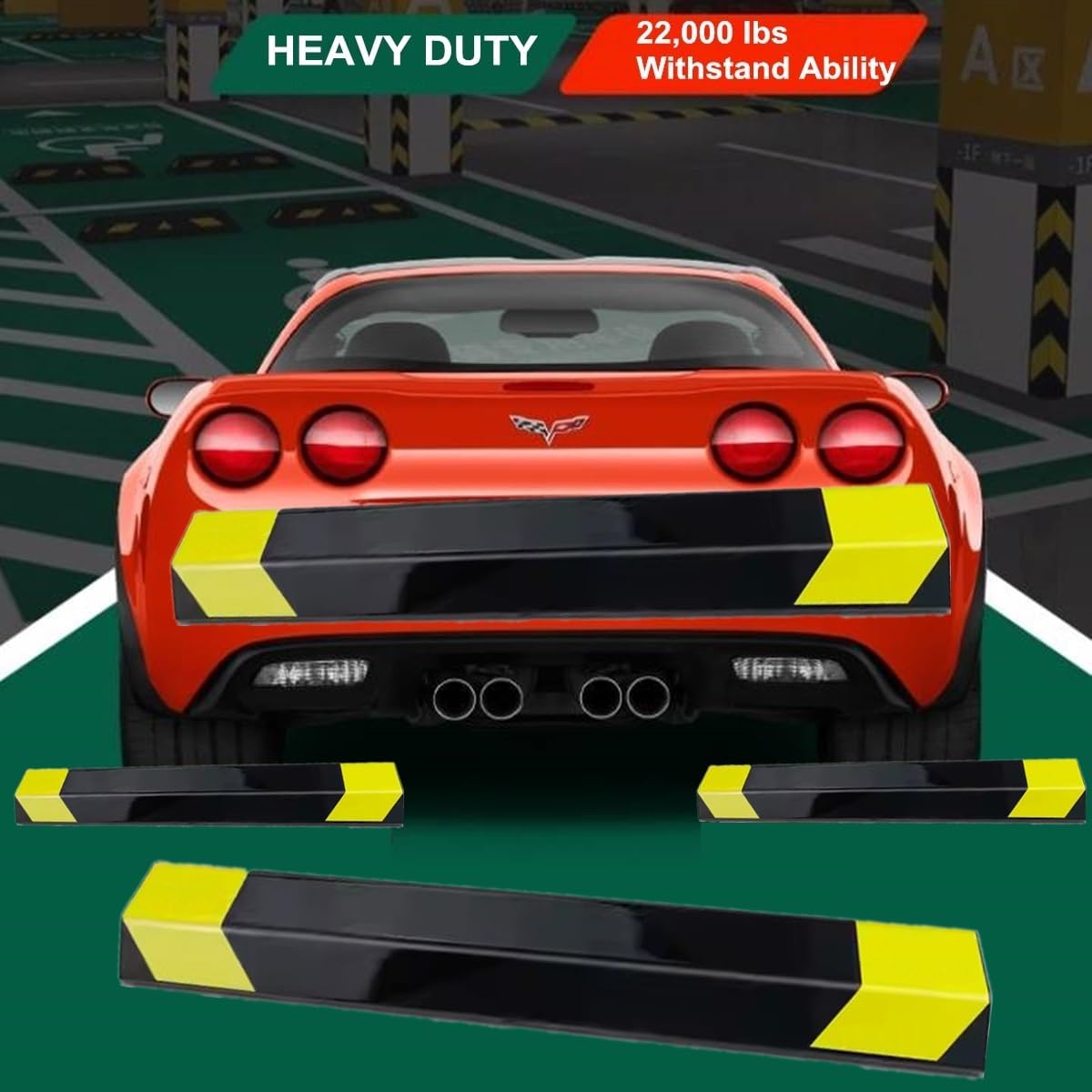 1 Pack 18" Parking Aid for Garage Heavy Duty, Car Parking Stopper for Garage 2 Pack, Parking Aids Protects Car, Parking Stopper Easy to Install (1 Pack 18" L x 1.25" H)