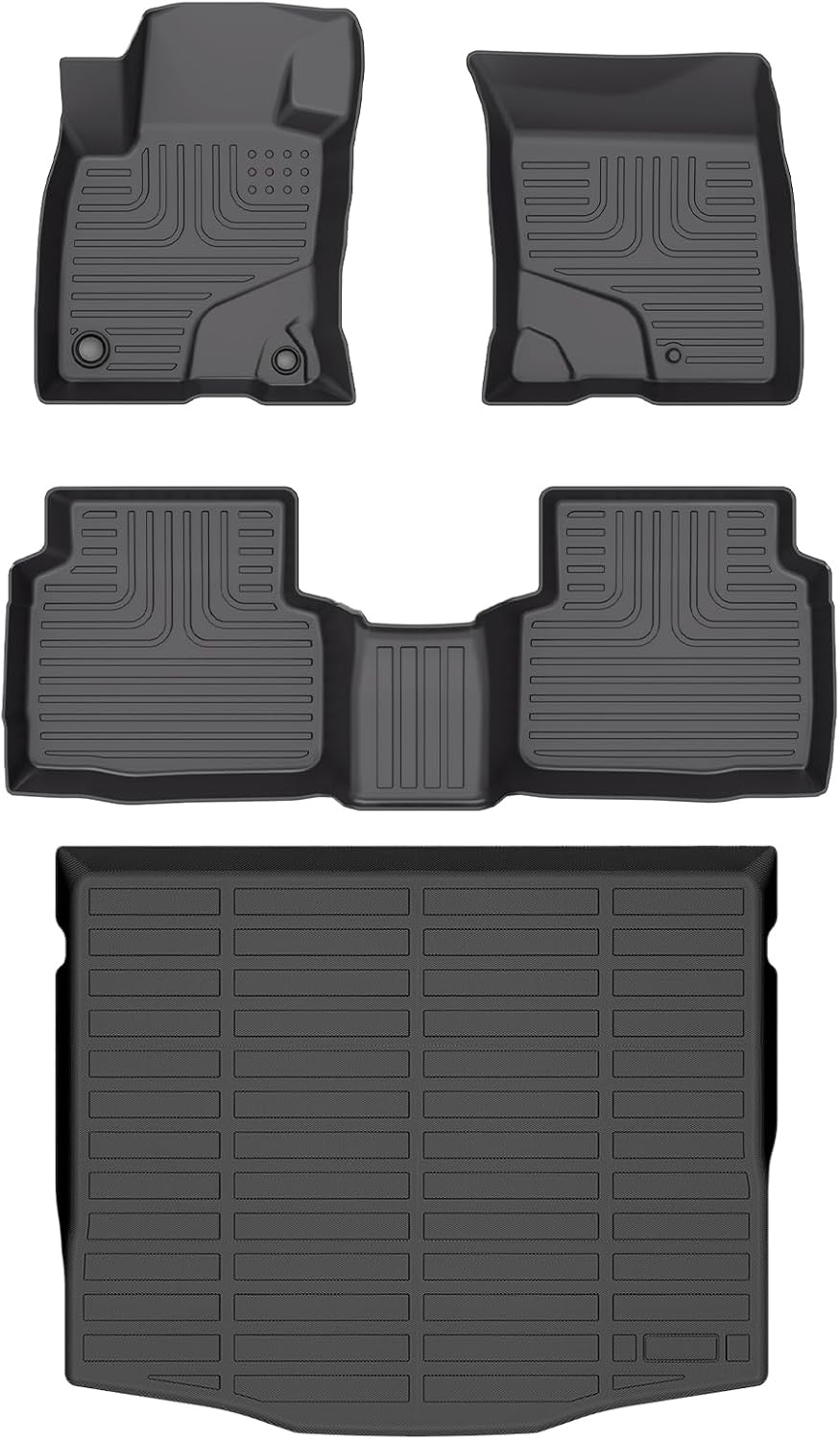 Wayhigh-All Weather Floor Mats and Cargo Mat Set Fit for 2020-2024 2025 Ford Escape (NO Hybrid) Custom Fit TPE Car Mats Waterproof Heavy Duty Rubber Floor Liners for Escape Accessories
