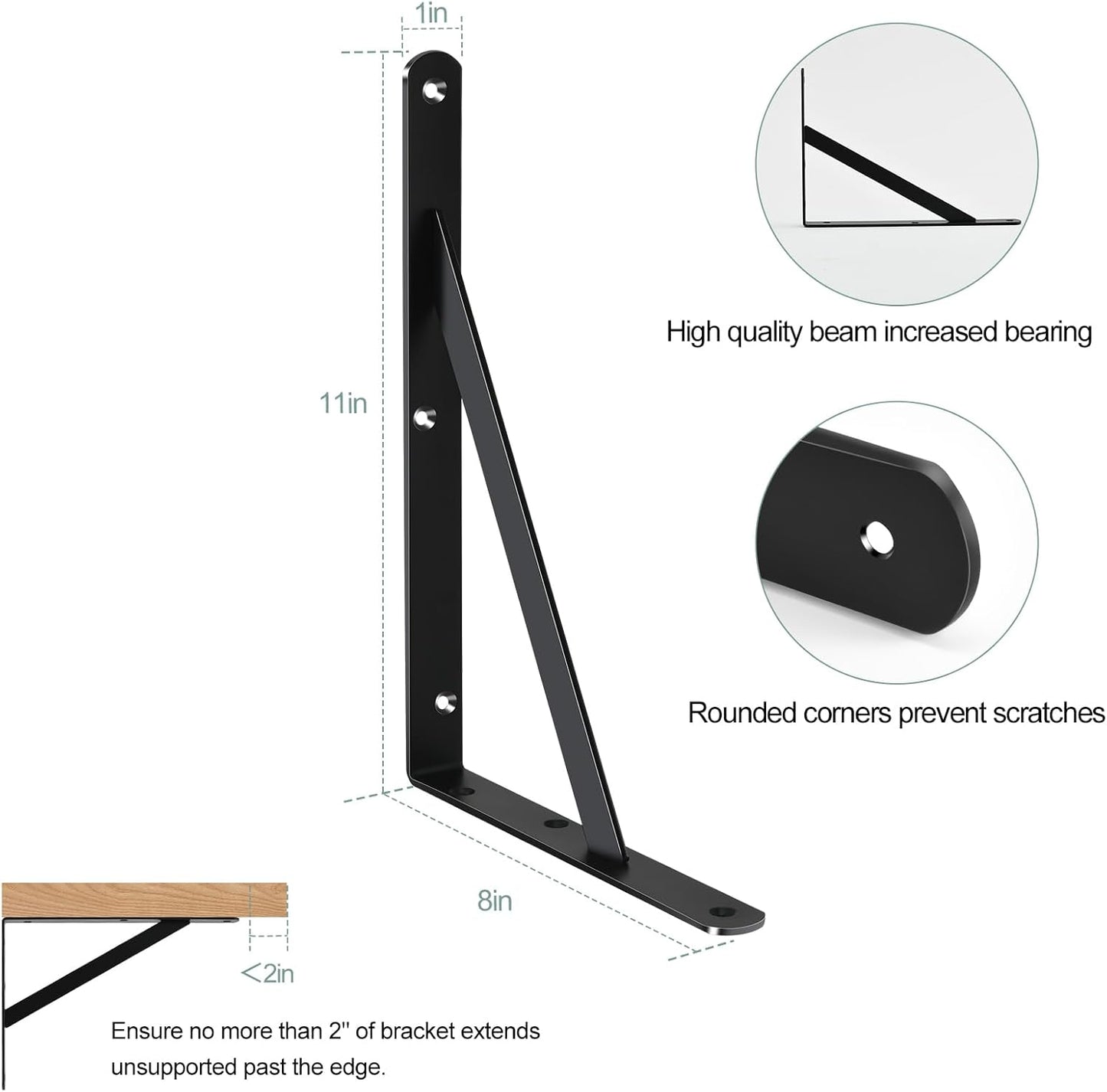 32 Pack L12 x H 8" Black Heavy Duty Shelf Brackets with Screws Metal Shelf Brackets Shelf Support Angle Brackets for Shelves L Brackets Heavy Duty Floating Shelf