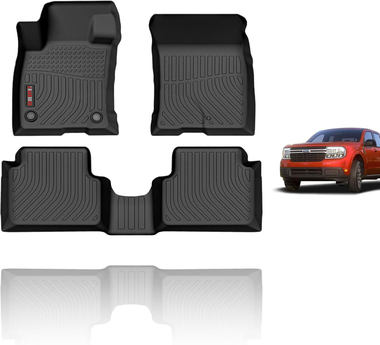 KELCSEECS Floor Mats Custom for 2025 2024 2023 2022 Ford Maverick (Not Hybrid) & 2025 2024 2023 2022 2021 Bronco Sport 4-Door All Weather Car Mats Automotive Floor Liners Accessories Black
