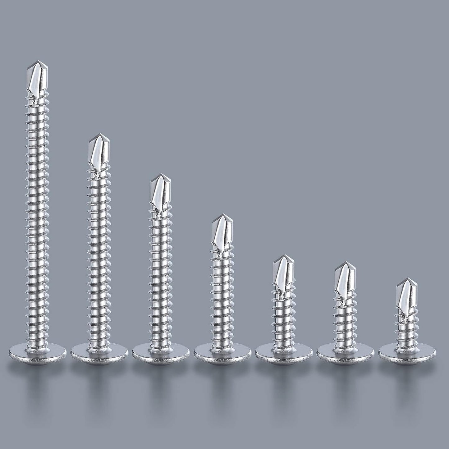 (300 pcs) Wensilon #10×3/4”for Sheet Metal Self-Tapping Screws 410 Stainless Steel Truss Head High-Strength Quick Tapping Screws