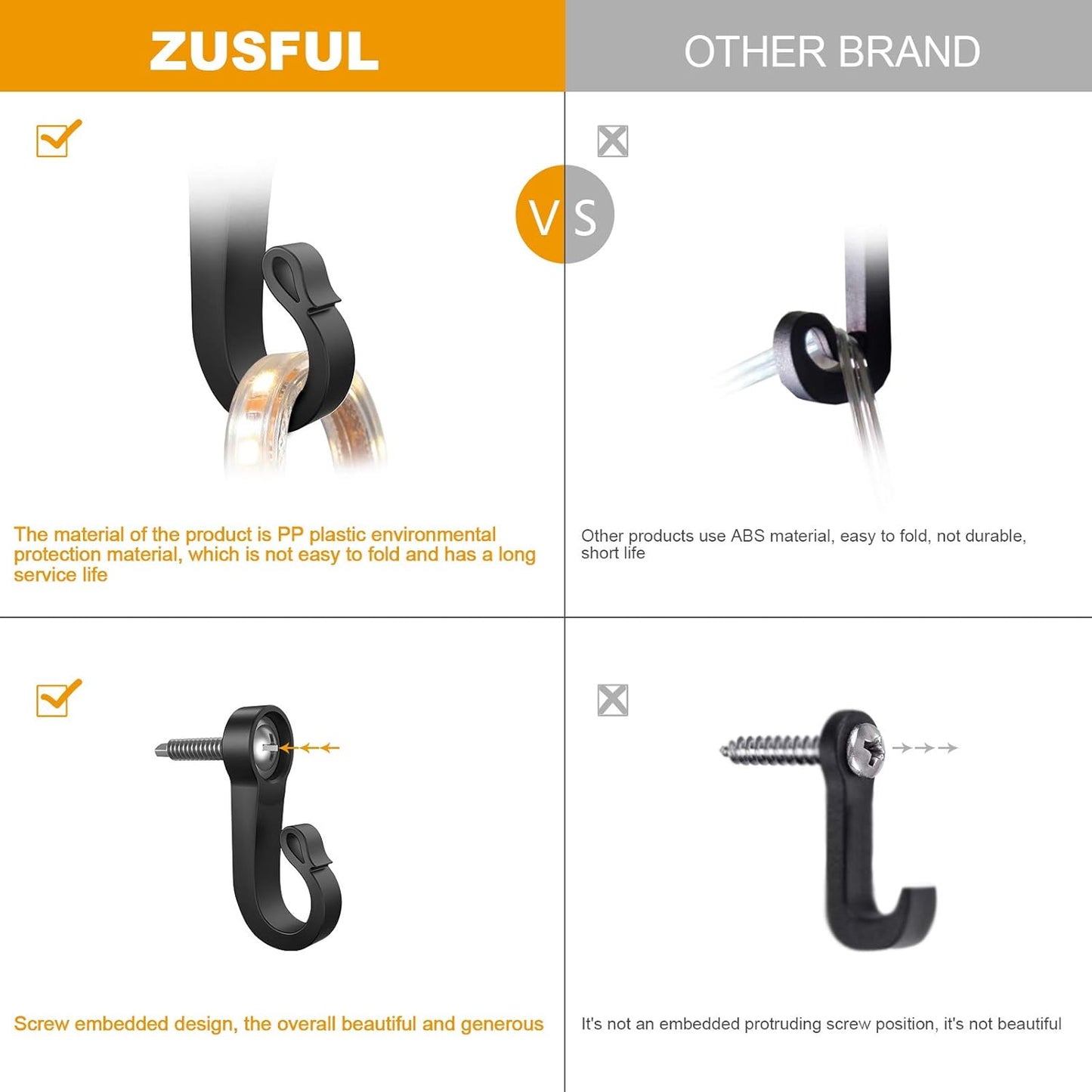 28-Pack Q-Hanger Hook for Indoor and Outdoor Christmas Lights, Garage, New Year Party - Home String Light Hangers With Screw