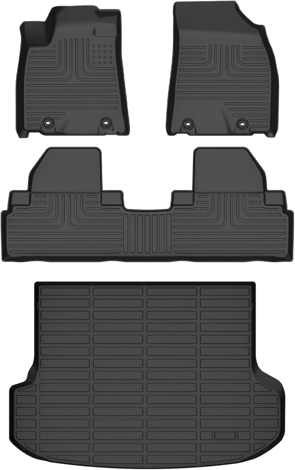 Wayhigh-All Weather Floor Mats and Cargo Mat Set Fit for Lexus RX 2010-2015 RX350 | RX450h. TPE Car Mats Waterproof Heavy Duty Rubber Floor Liners for Lexus RX Accessories