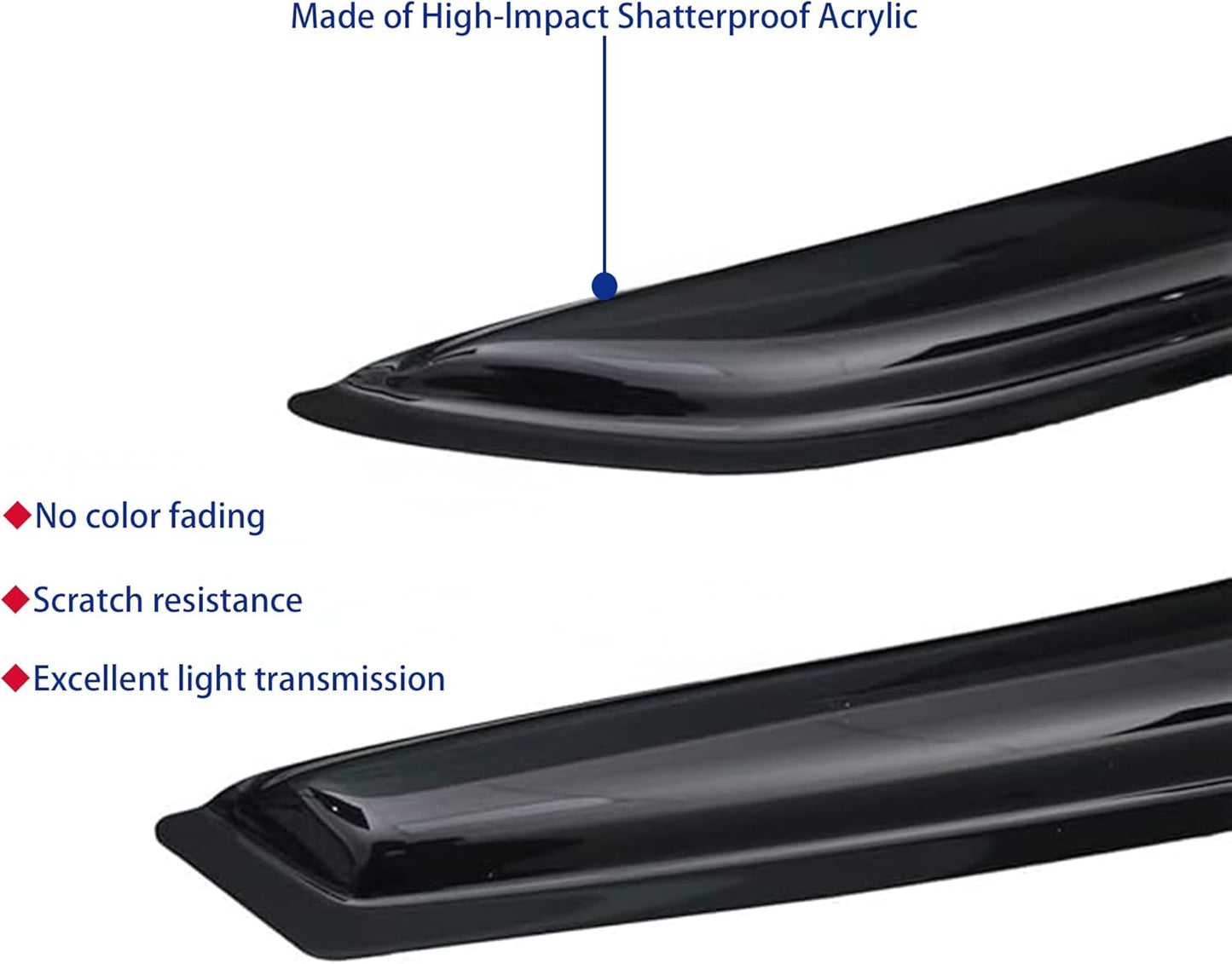 Window Visors Rain Guards fits 2014-2020 Impala (EXCLUDES Impala Limited), Out-Channel Window Wind Deflectors Vent Shades Accessories, Dark Smoke 4 Pcs, 2015 2016 2017 2018 2019