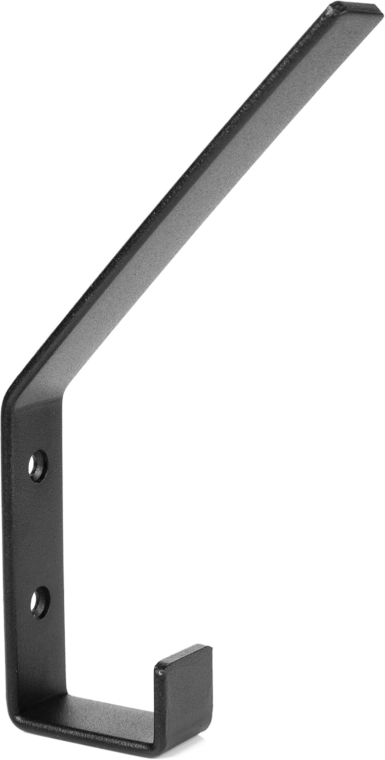 6 Pack Heavy Duty Steel C Style Double Wall Hooks for Indoors and Outdoors - 6 Pack (Black)