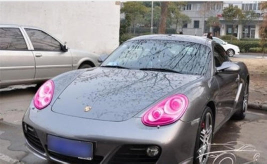 12 by 48 Inches Self Adhesive Headlight, Tail Lights, Fog Lights Tint Vinyl Film (12 X 48, Rose Pink)