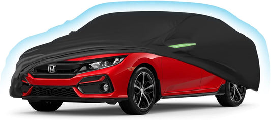 Proadsy 2025 Upgrade Car Cover for Honda Civic 2016-2023 2024 2025, Waterproof All Weather, Windproof Snowproof Rain Hail Sun UV Protection Full Outdoor Indoor Exterior Car Covers, Black