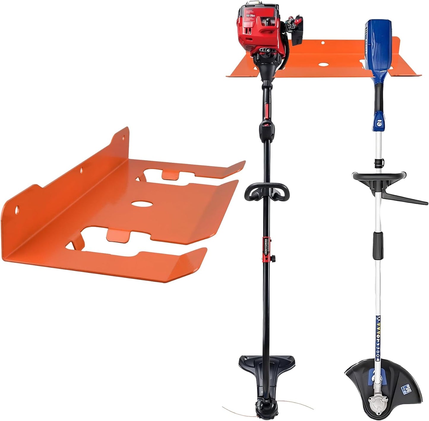 MUTUACTOR Weed Eater Hanger Heavy Duty,2 Slots Large Opening Garage Organizer WeedEater Hanger Wall Mount,Space-Saving Garden Power Tool Organizer for Holding Heavy Tools in Shed,Yard or Garden