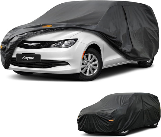 Kayme 7 Layers Car Cover Custom Fit for Chrysler Voyager/Pacifica Minivan (2016-2025) Waterproof All Weather for Automobiles, Outdoor Full Cover Rain Sun UV Protection.Black