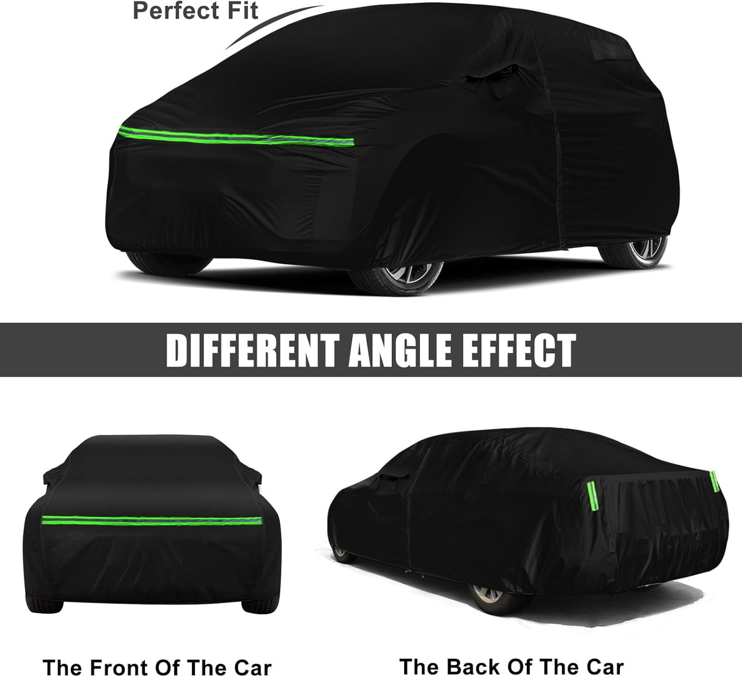 Waterproof Car Cover Compatible with Chevrolet Bolt EV 2017-2025 and 2022-2025 EUV, Polyester with Inner Cotton Liner All Weather Car Covers with Zipper Door for Snow Rain Dust Hail Protection