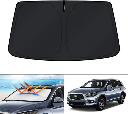KUST Windshield Sun Shade for 2014-2021 Infiniti QX60 Accessories Window Custom Fit Sunshade Foldable Sun Visor Protector Blocks UV Rays Keep Your Car Cooler
